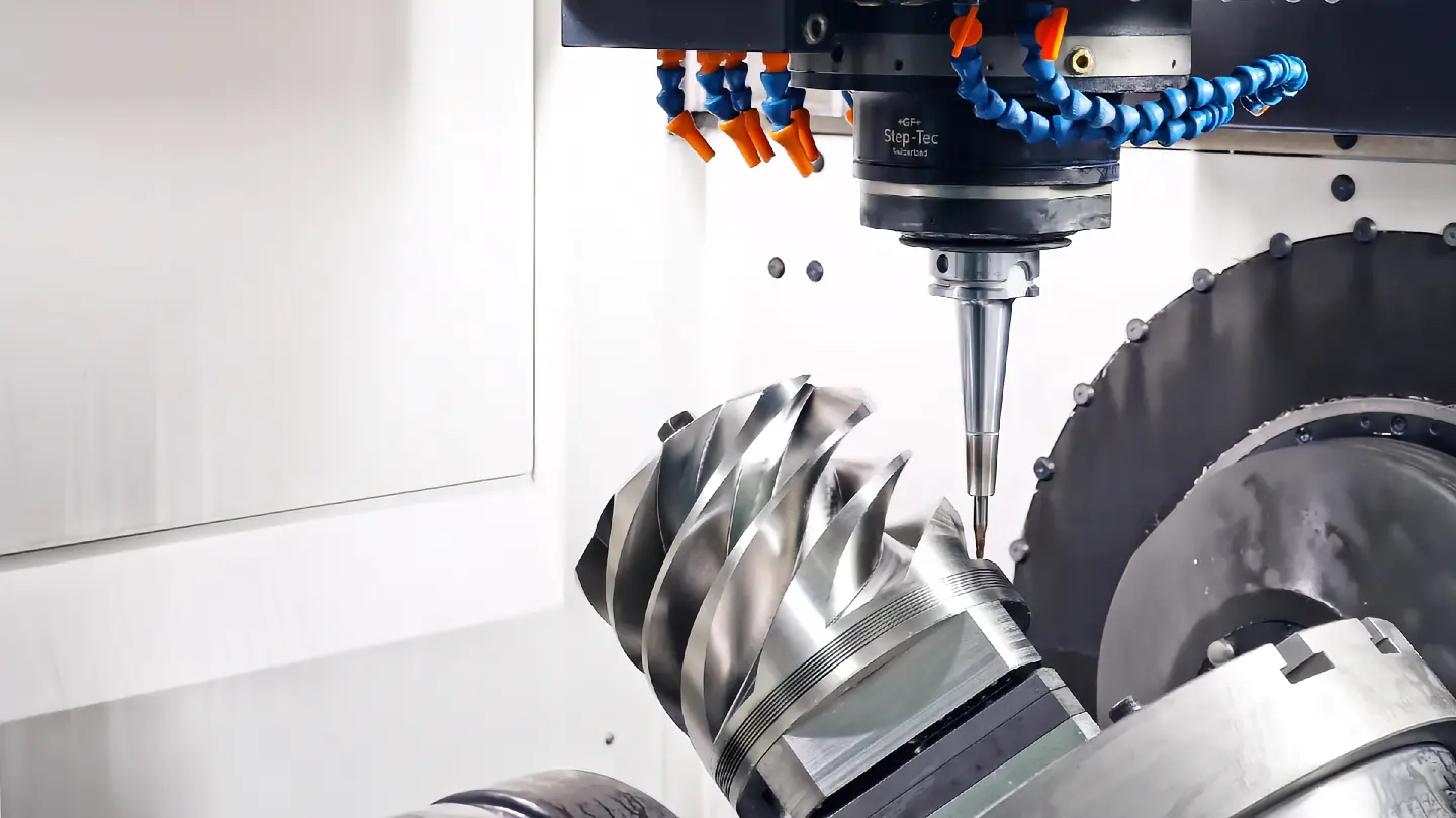 5-axis CNC machining process for complex precision metal parts